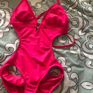 Pink one piece swimsuit